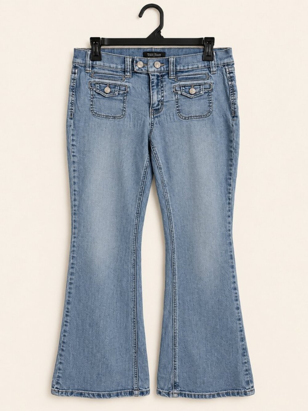 White House Black Market NOIR Bootcut Jeans 8 Short Button Pockets